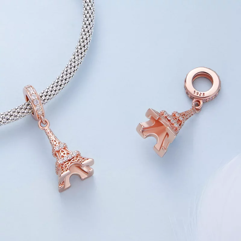 (imagen para) Pendiente colgante estilo Pandora Torre Eiffel - BSC640 - Ver 4