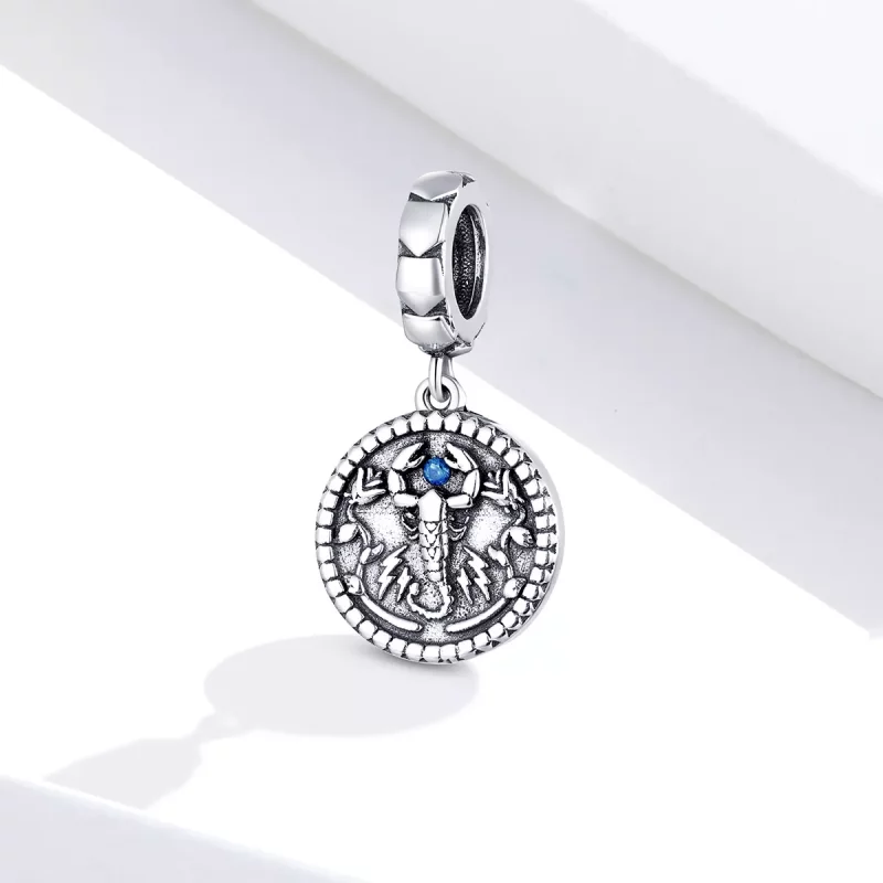 (imagen para) Pendiente colgante plateado de estilo Pandora con escorpión misterioso - SCC1503 - Ver 2