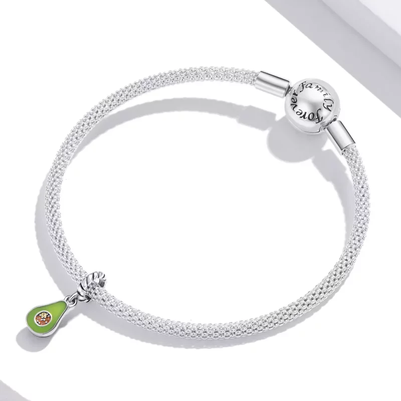 (imagen para) Pendiente de Aguacate de Estilo Pandora - BSC472 - Ver 3