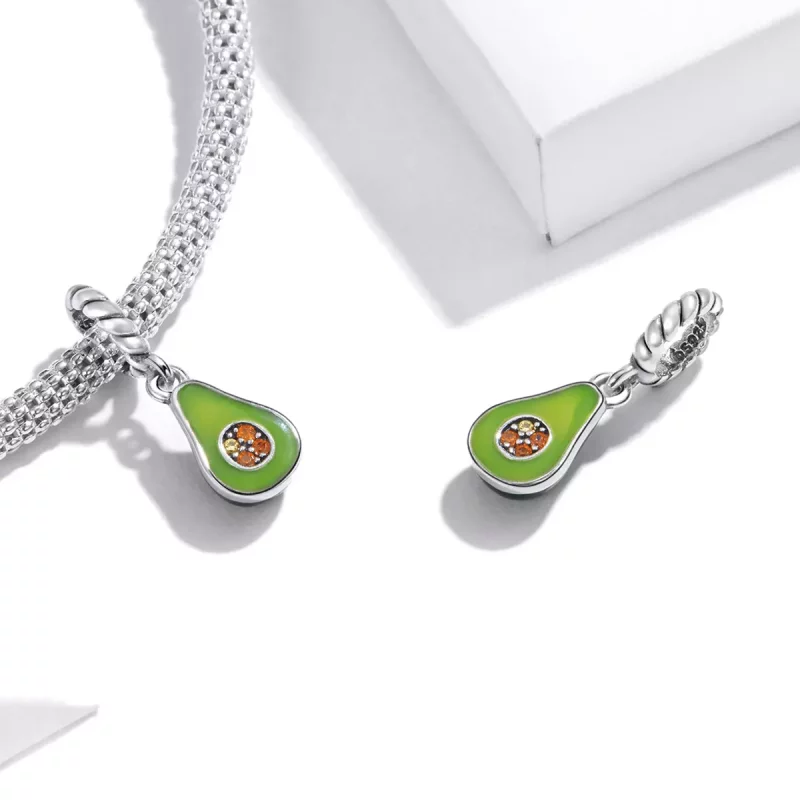 (imagen para) Pendiente de Aguacate de Estilo Pandora - BSC472 - Ver 4