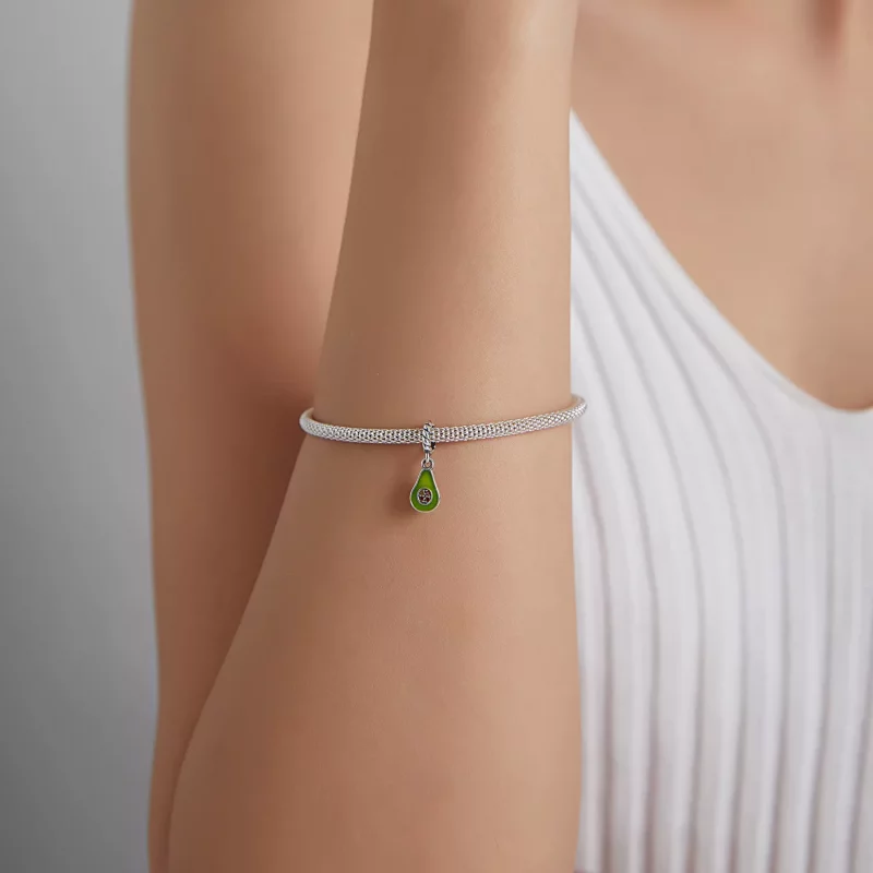 (imagen para) Pendiente de Aguacate de Estilo Pandora - BSC472 - Ver 5