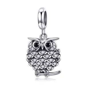 (imagen para) Pendiente de Búho Encantador en Plata Estilo Pandora - SCC949