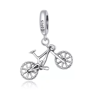 (imagen para) Pendiente de Bicicleta de Plata al Estilo Pandora - BSC384