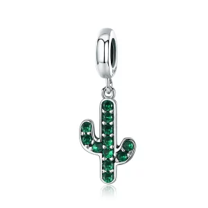 Pendiente de Cactus Fresco en Plata Estilo Pandora - SCC515 (imagen para) Pendiente de Cactus Fresco en Plata Estilo Pandora - SCC515