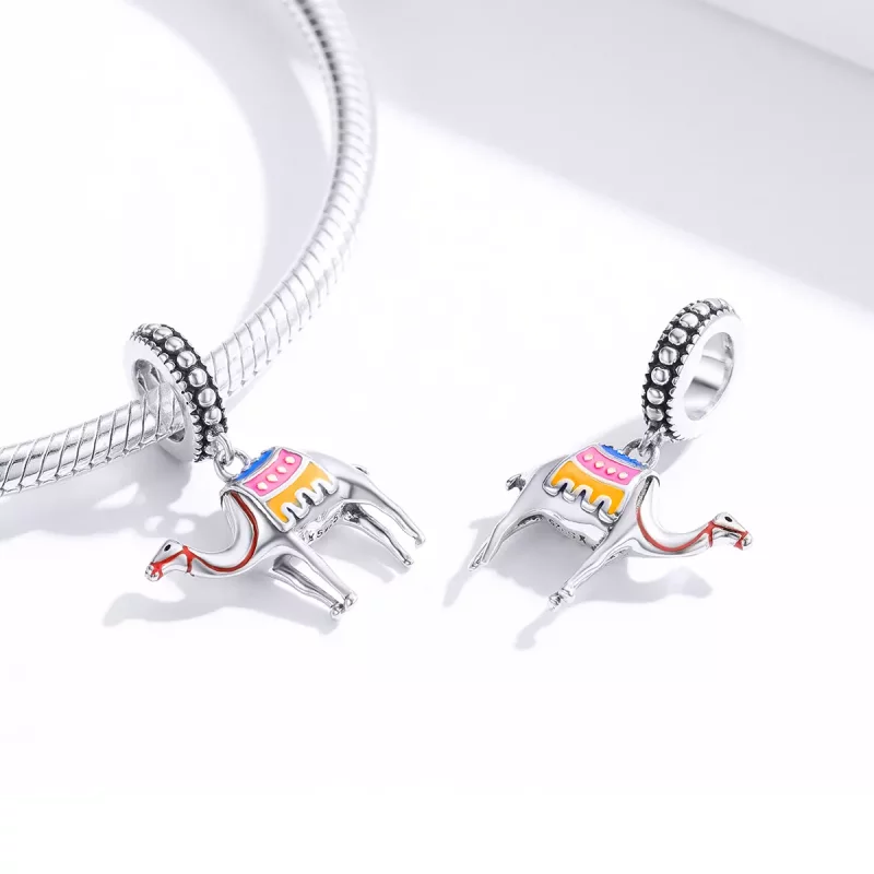 (imagen para) Pendiente de camello de plata con estilo Pandora - SCC1376 - Ver 2