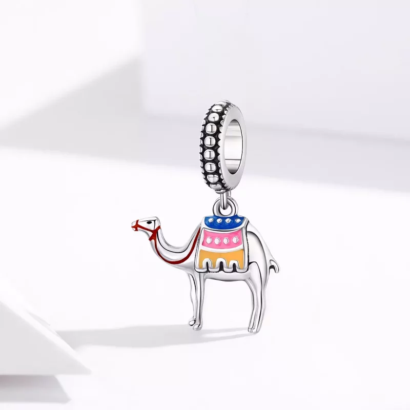 (imagen para) Pendiente de camello de plata con estilo Pandora - SCC1376 - Ver 3