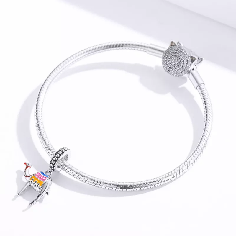 (imagen para) Pendiente de camello de plata con estilo Pandora - SCC1376 - Ver 4