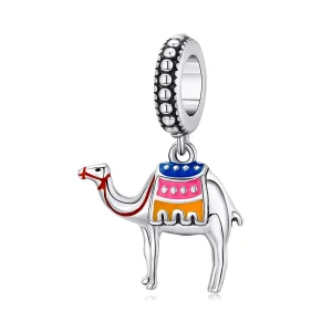 (imagen para) Pendiente de camello de plata con estilo Pandora - SCC1376