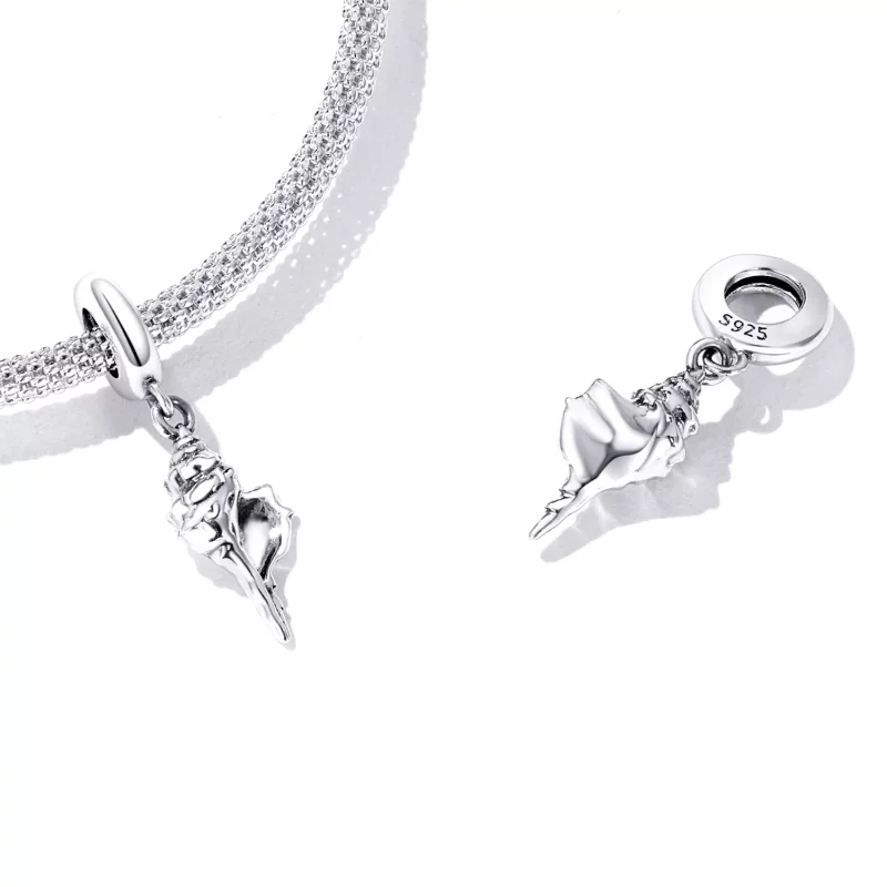 (imagen para) Pendiente de Concha de Plata con Estilo Pandora - SCC2235 - Ver 4