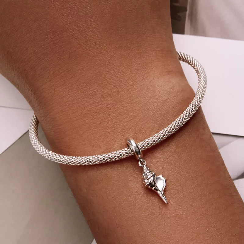 (imagen para) Pendiente de Concha de Plata con Estilo Pandora - SCC2235 - Ver 6