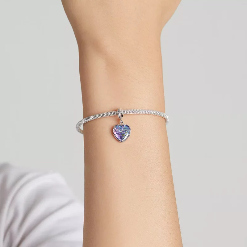 (imagen para) Pendiente de Corazón con Escamas de Pez al estilo Pandora - SCC2007 - Ver 5