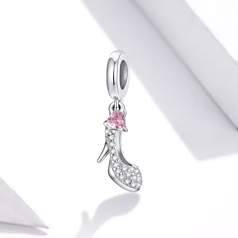 (imagen para) Pendiente de cristal con forma de zapatilla estilo Pandora - BSC411 - Ver 2