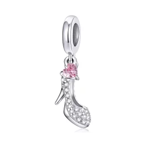 (imagen para) Pendiente de cristal con forma de zapatilla estilo Pandora - BSC411