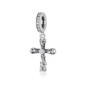 (imagen para) Pendiente de Cruz Vintage de Plata Estilo Pandora - BSC313