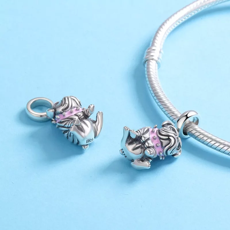 (imagen para) Pendiente de estilo Pandora con charm de Bulldog Inglés plateado - SCC552 - Ver 5