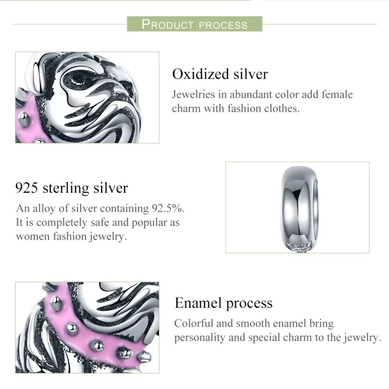 (imagen para) Pendiente de estilo Pandora con charm de Bulldog Inglés plateado - SCC552 - Ver 6