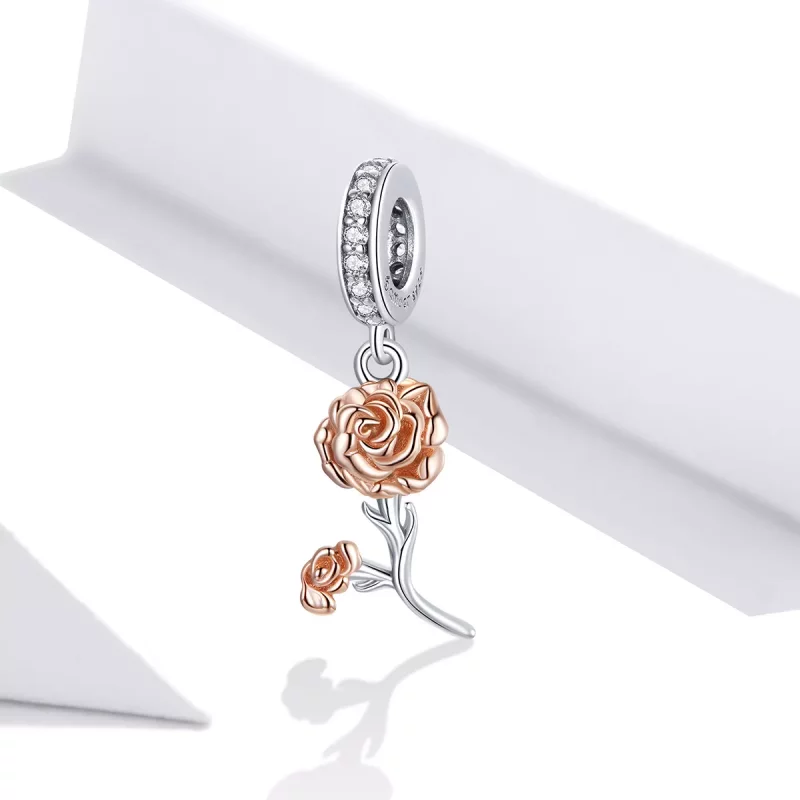 (imagen para) Pendiente de estilo Pandora con colgante de Clavel - BSC422 - Ver 2