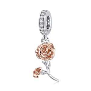 (imagen para) Pendiente de estilo Pandora con colgante de Clavel - BSC422
