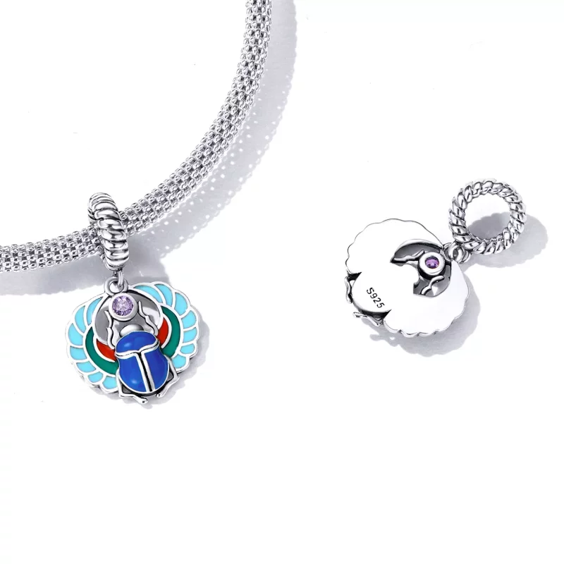 (imagen para) Pendiente de estilo Pandora con escarabajo colgante - SCC2255 - Ver 4