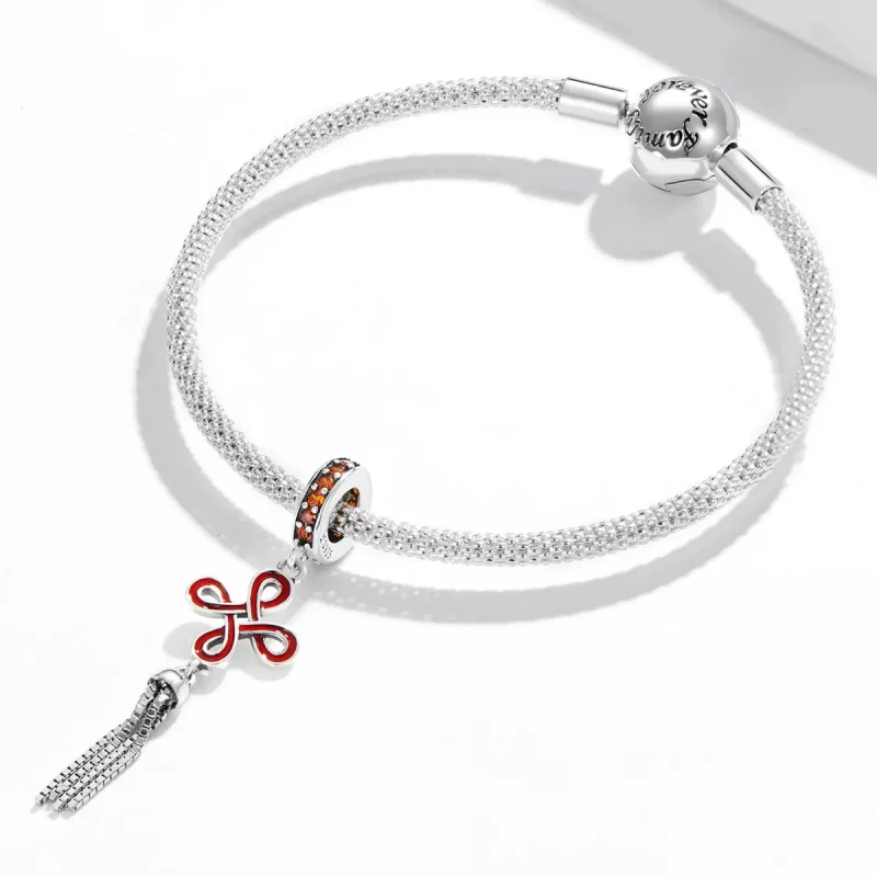 (imagen para) Pendiente de estilo Pandora con nudo chino - SCC2069 - Ver 3