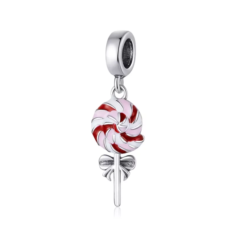 (imagen para) Pendiente de estilo Pandora de plata con colgante de piruleta - SCC1491