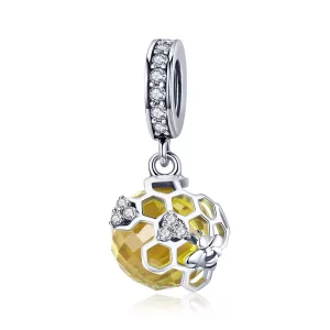 Pendiente de estilo Pandora en plata con forma de panal de abeja - SCC879 (imagen para) Pendiente de estilo Pandora en plata con forma de panal de abeja - SCC879