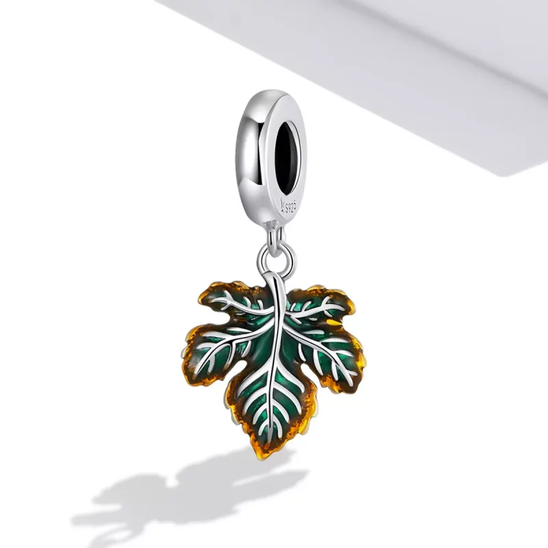 (imagen para) Pendiente de hoja de arce estilo Pandora - SCC2176 - Ver 2