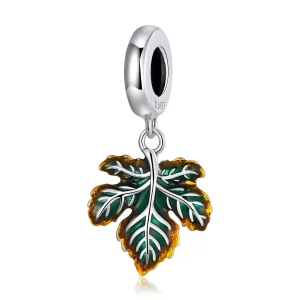 (imagen para) Pendiente de hoja de arce estilo Pandora - SCC2176
