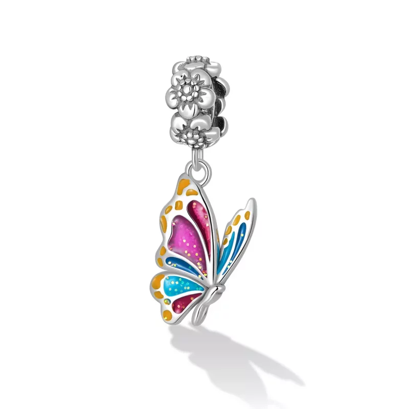 (imagen para) Pendiente de mariposa colorida estilo Pandora - SCC2216 - Ver 2