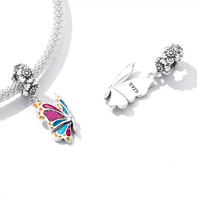 (imagen para) Pendiente de mariposa colorida estilo Pandora - SCC2216 - Ver 5
