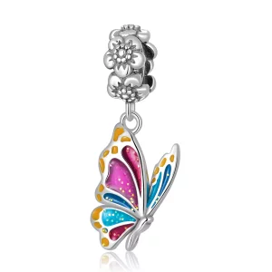 (imagen para) Pendiente de mariposa colorida estilo Pandora - SCC2216