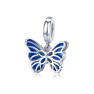 (imagen para) Pendiente de Mariposa de Plata al Estilo Pandora - BSC149