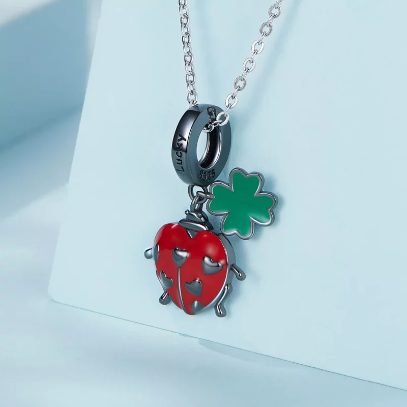 (imagen para) Pendiente de mariquita con estilo Pandora - SCC2411 - Ver 2