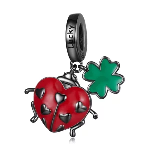 (imagen para) Pendiente de mariquita con estilo Pandora - SCC2411