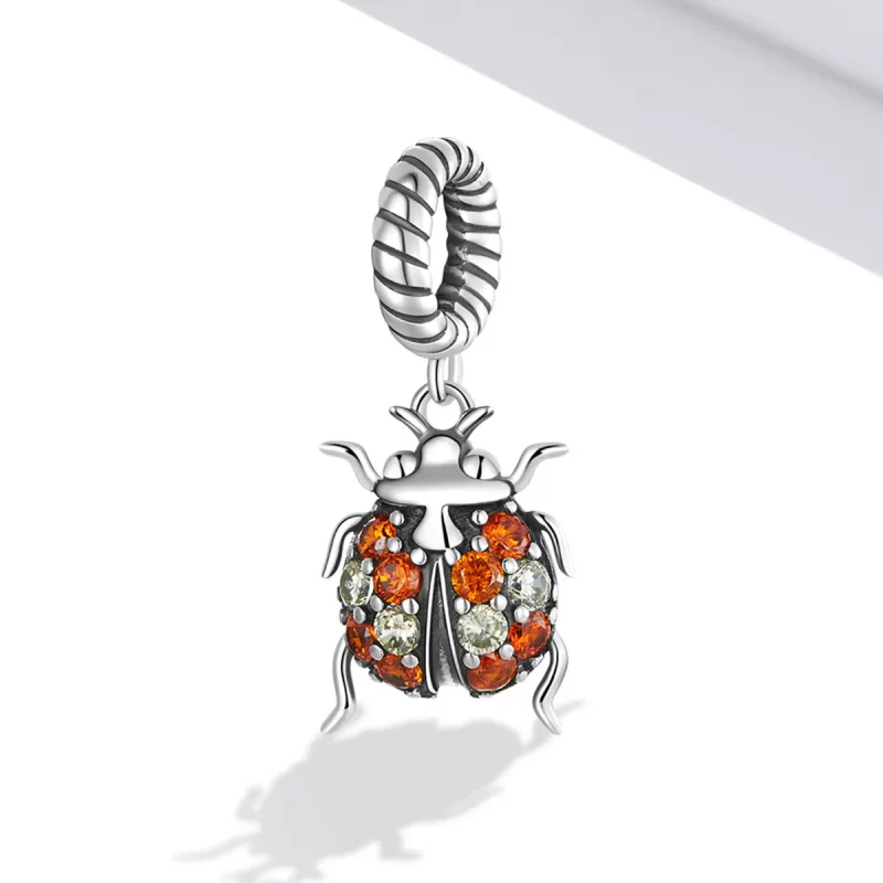 (imagen para) Pendiente de Mariquita Delicada al estilo Pandora - SCC2179 - Ver 2