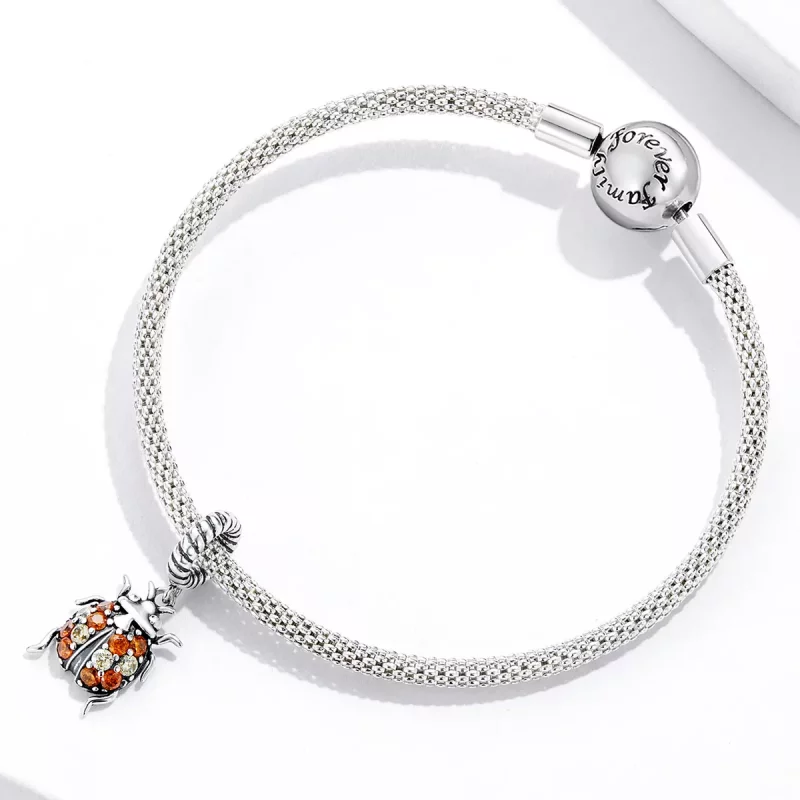 (imagen para) Pendiente de Mariquita Delicada al estilo Pandora - SCC2179 - Ver 3