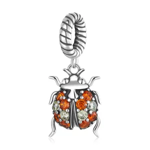 (imagen para) Pendiente de Mariquita Delicada al estilo Pandora - SCC2179