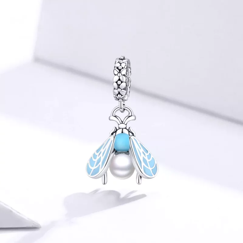 (imagen para) Pendiente de Plata con Colgante de Mariposas al Estilo Pandora - SCC1479 - Ver 2