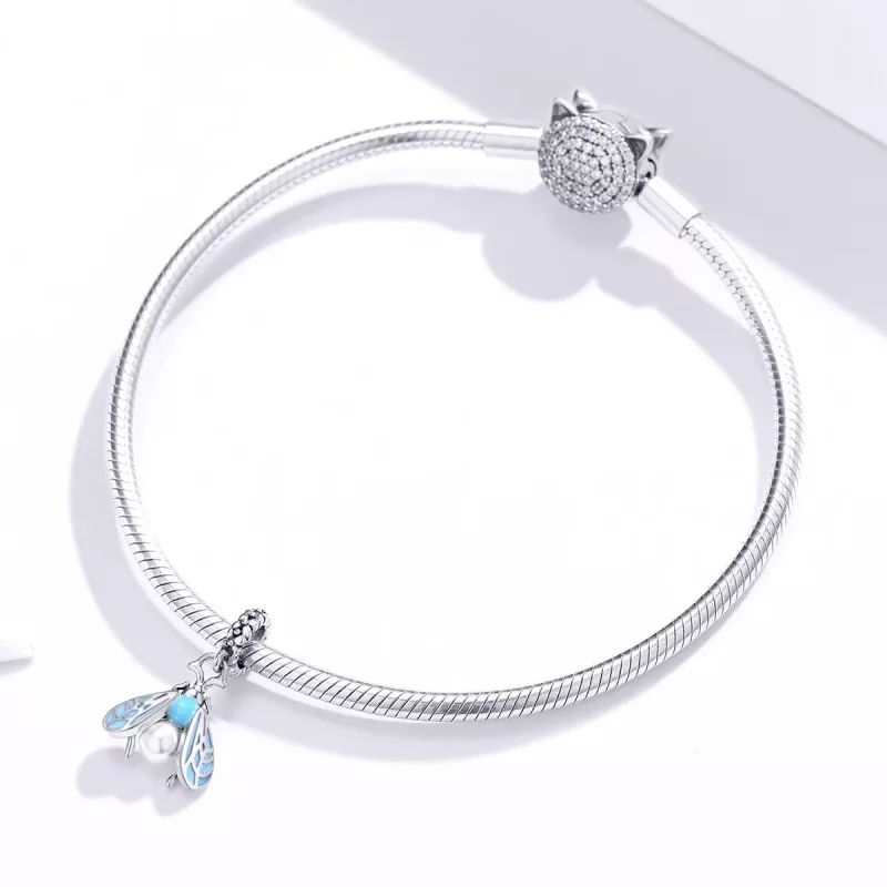 (imagen para) Pendiente de Plata con Colgante de Mariposas al Estilo Pandora - SCC1479 - Ver 3