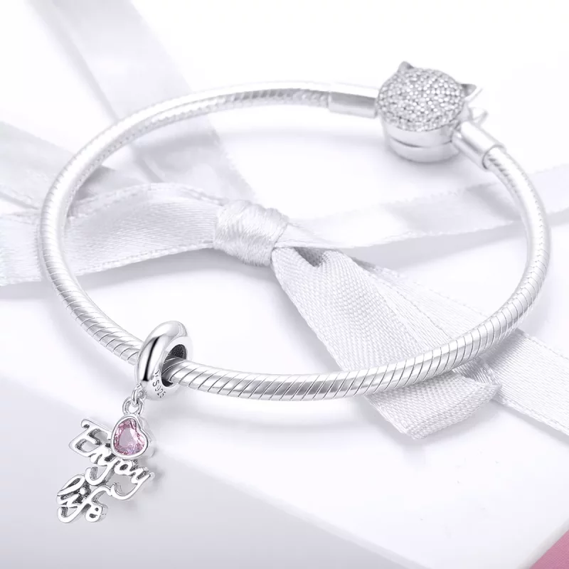 (imagen para) Pendiente de plata con estilo Pandora Love Life Dangle - SCC907 - Ver 2