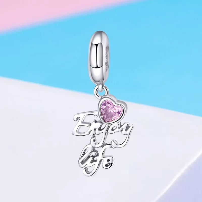 (imagen para) Pendiente de plata con estilo Pandora Love Life Dangle - SCC907 - Ver 4