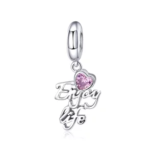 Pendiente de plata con estilo Pandora Love Life Dangle - SCC907 (imagen para) Pendiente de plata con estilo Pandora Love Life Dangle - SCC907