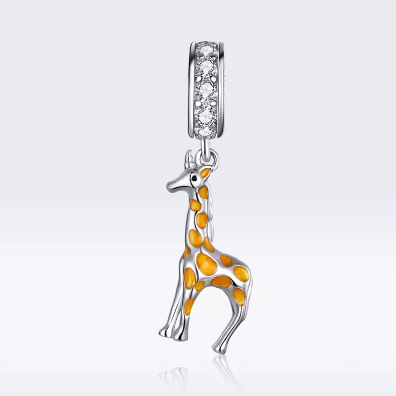 (imagen para) Pendiente de plata estilo Pandora con colgante de jirafa - BSC258 - Ver 5