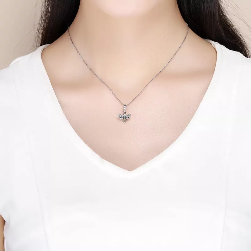 (imagen para) Pendiente de plata estilo Pandora con colgante de miel - SCC821 - Ver 5