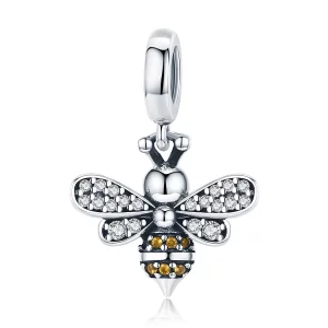(imagen para) Pendiente de plata estilo Pandora con colgante de miel - SCC821