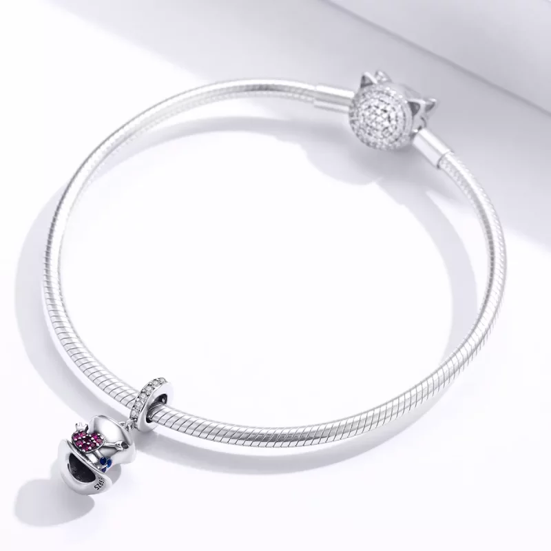 (imagen para) Pendiente de Sombrero Mágico de Plata Estilo Pandora - SCC1441 - Ver 3