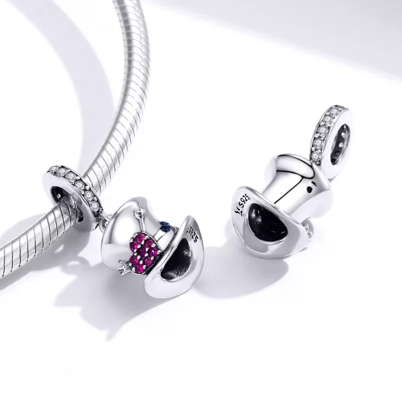 (imagen para) Pendiente de Sombrero Mágico de Plata Estilo Pandora - SCC1441 - Ver 4