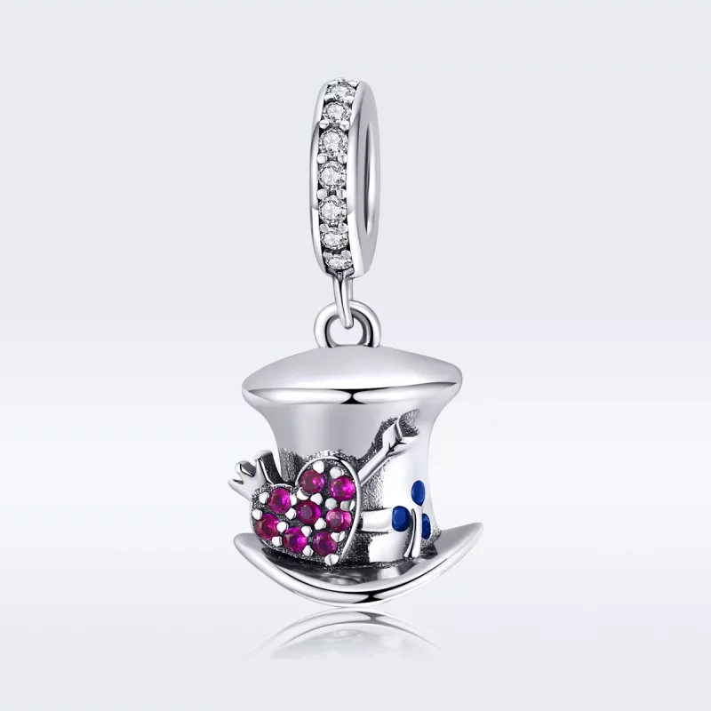 (imagen para) Pendiente de Sombrero Mágico de Plata Estilo Pandora - SCC1441 - Ver 5