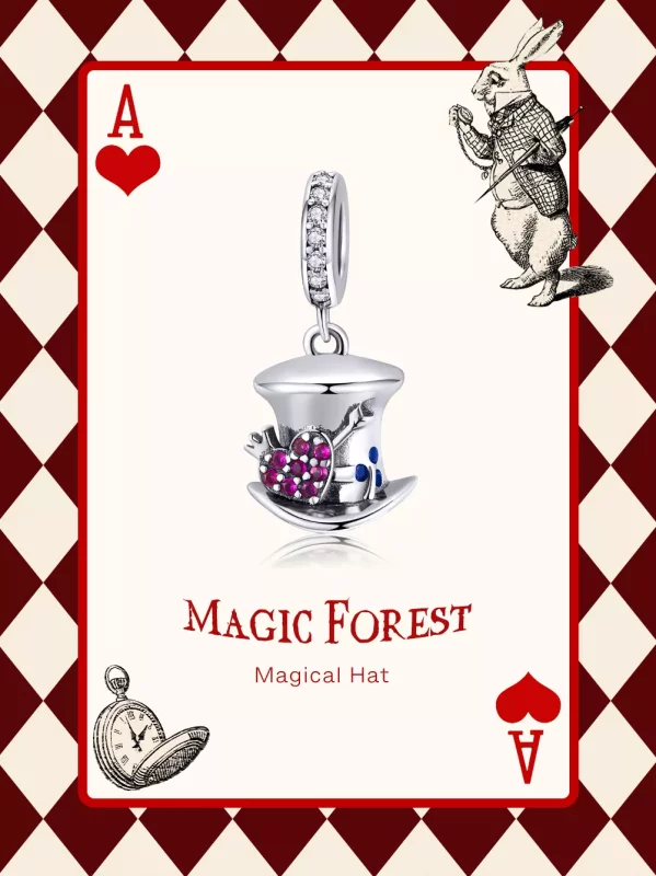 (imagen para) Pendiente de Sombrero Mágico de Plata Estilo Pandora - SCC1441 - Ver 6