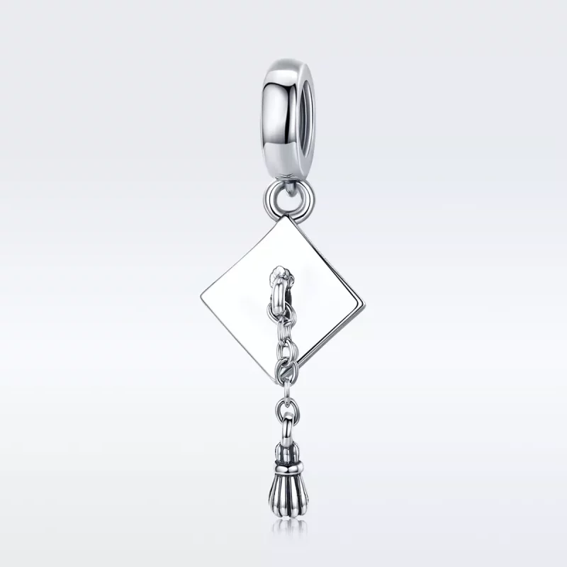 (imagen para) Pendiente de Toga de Graduación de Plata Estilo Pandora - SCC459 - Ver 2